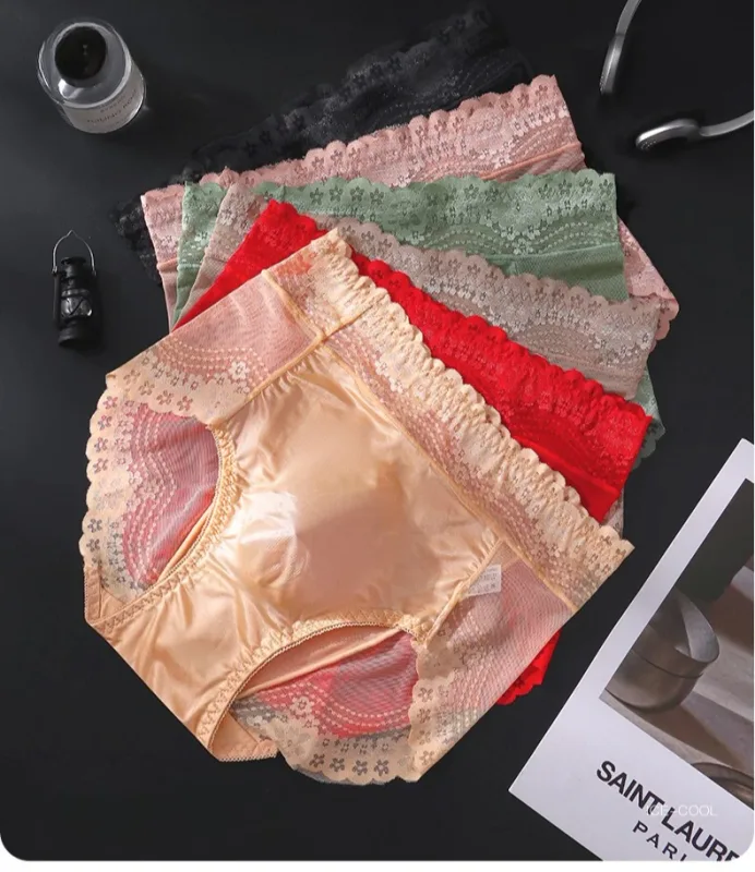 Flower Lace Mesh Hollow Out Sexy Men's Underwear Ice Silk Breathable Seamless Manipis na Triangle na Pantalon Malambot Traceless Panlalaki Briefs