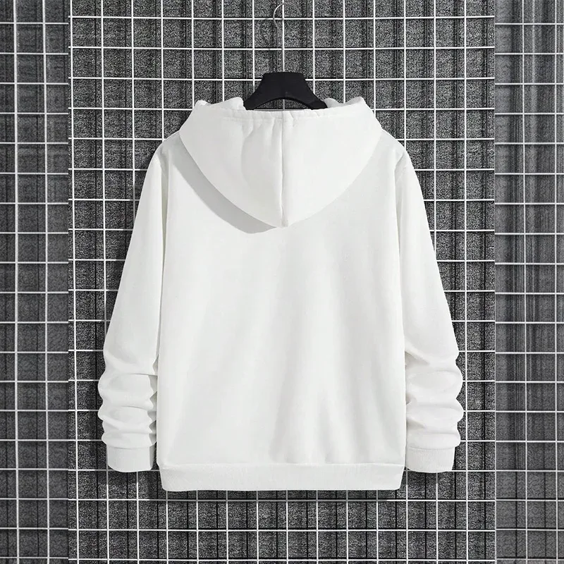 Mens Urban Hoodie 2025 High Quality Solid Color Long Sleeve Sweatshirt Casual Sporty Hooded Outerwear Jesus Cross Print Pullover