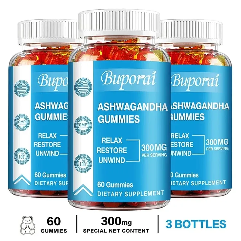 Ashwagandha Gummies - Relieve Stress Enhance Memory Focus Promote Immune and Nervous System Health and Metabolism