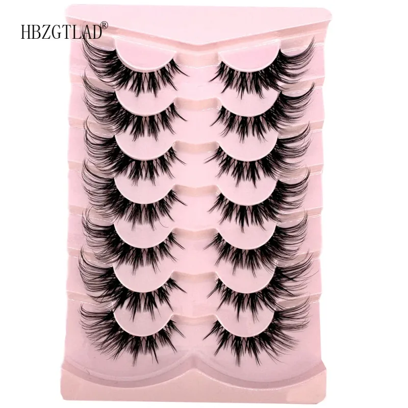 7/8PairsCat Eye Eyelashes manga Lashes 3D Clear Band Lashes naturalHalf Lashes End Eye Elongated Mink Eyelashes Fluffy Eyelashes — image 10