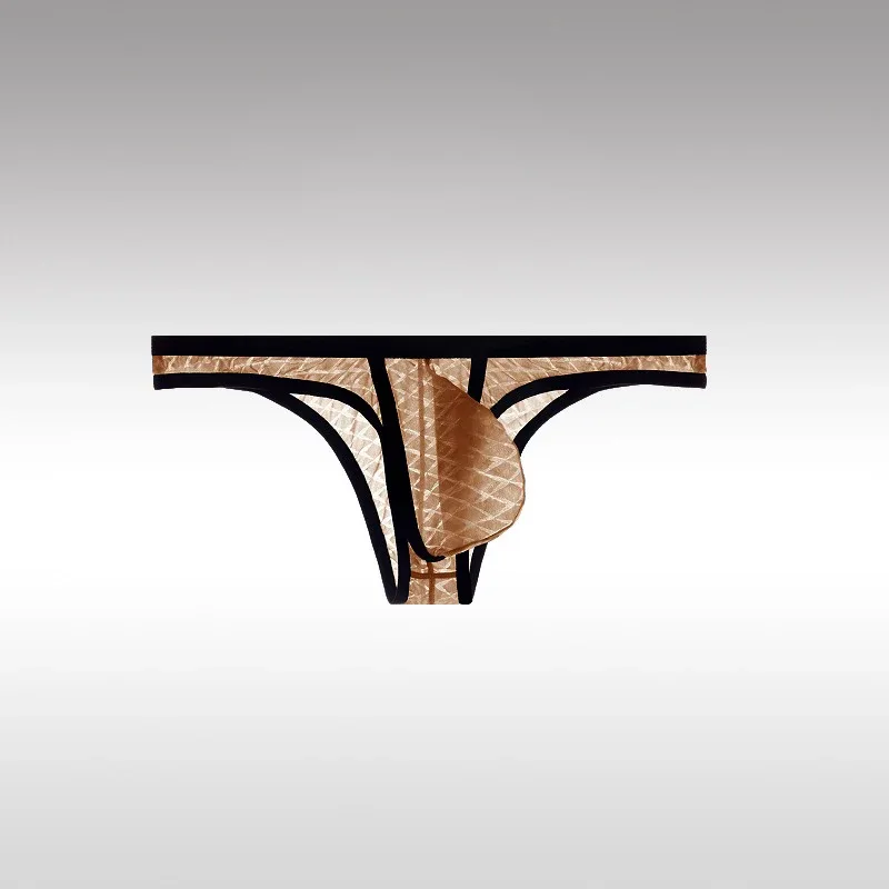 Men's Underwear Sexy Low Waisted Comfortable Triangle Pants Ice Silk Mesh Transparent Briefs — image 11