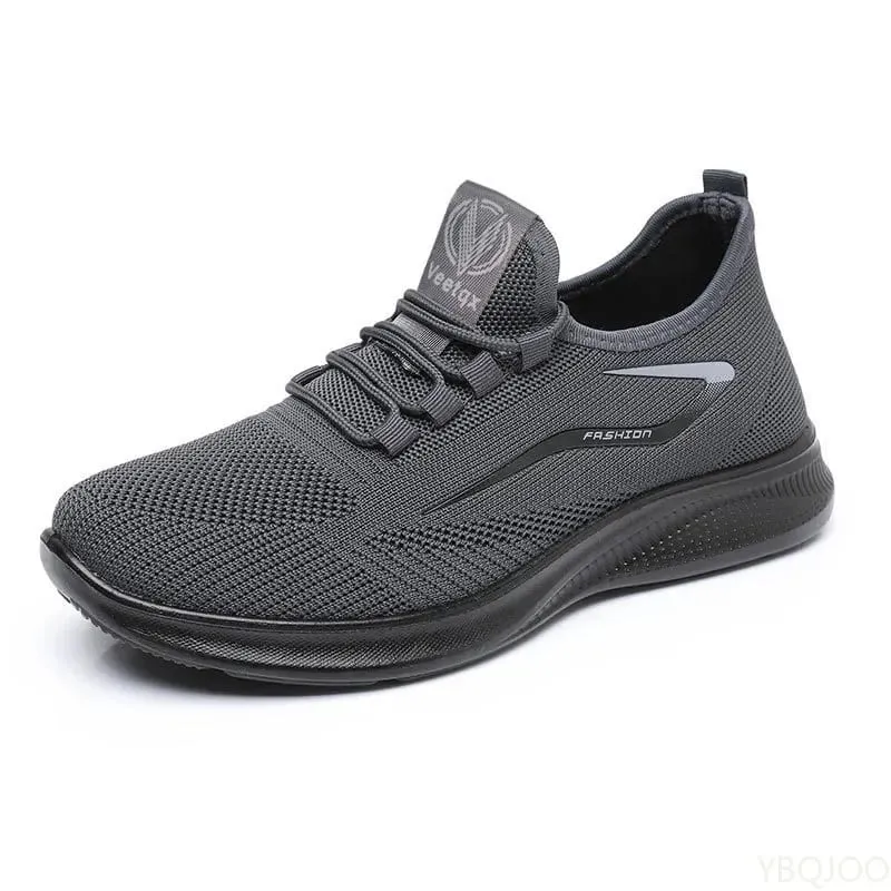 Men's Trendy Flat Bottom shoes Mesh Non Slip Lace Up Casual comfortable Shoes Lightweight Fashion Running Men sneakers