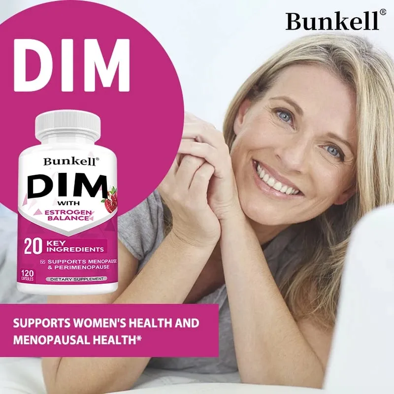 DIM Supplement 150mg Capsules with Black Pepper Extract Natural Plant Nourishment for Daily Body Wellness Balance for Women
