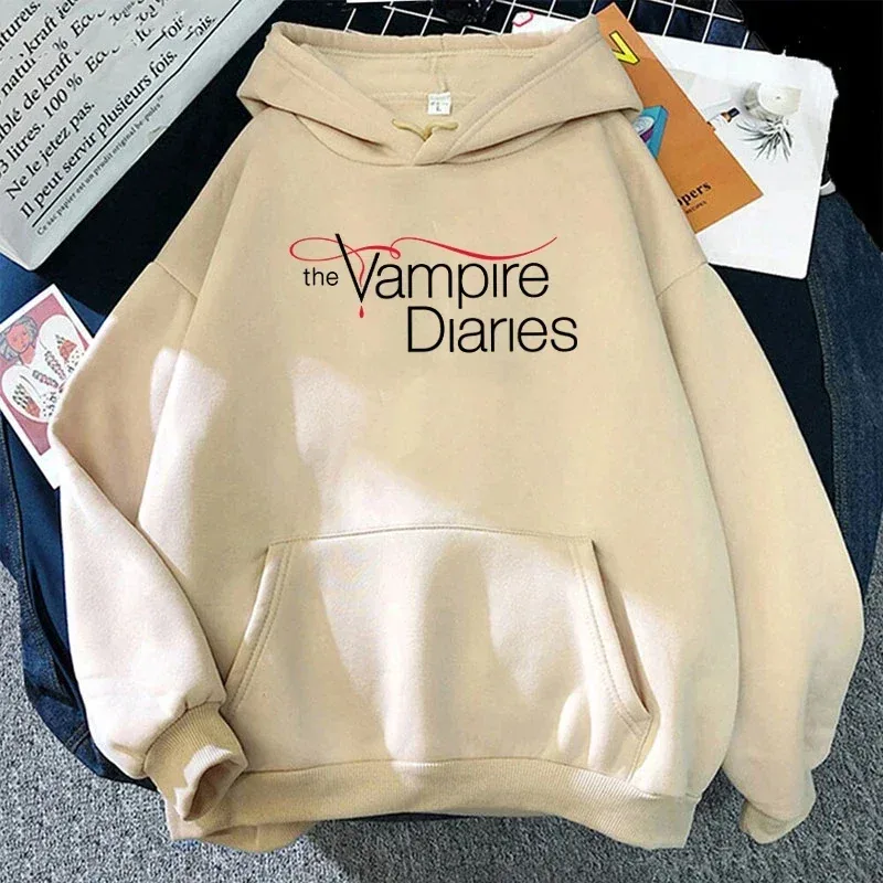2026 Nuovo The Vampire Diaries Stampa Felpa con cappuccio Donna Uomo Casual Magliette e camicette Autunno E Inverno Felpe Manica Lunga Harajuku Pullover