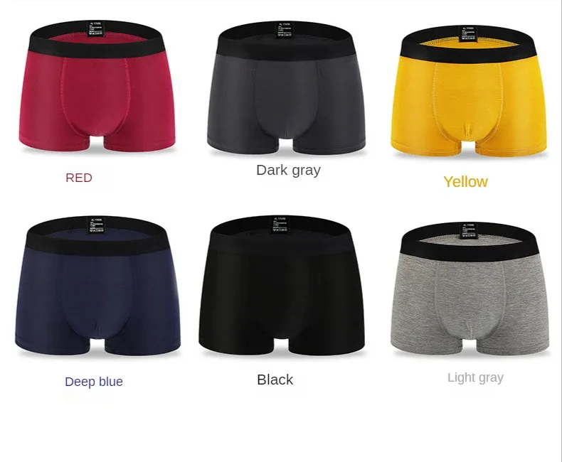 6pcs/Set Black Boxer Men Underpants Bamboo Mens Boxers Man Breathable Men's Panties Sexy Underwear For Men Gifts Comfortable New