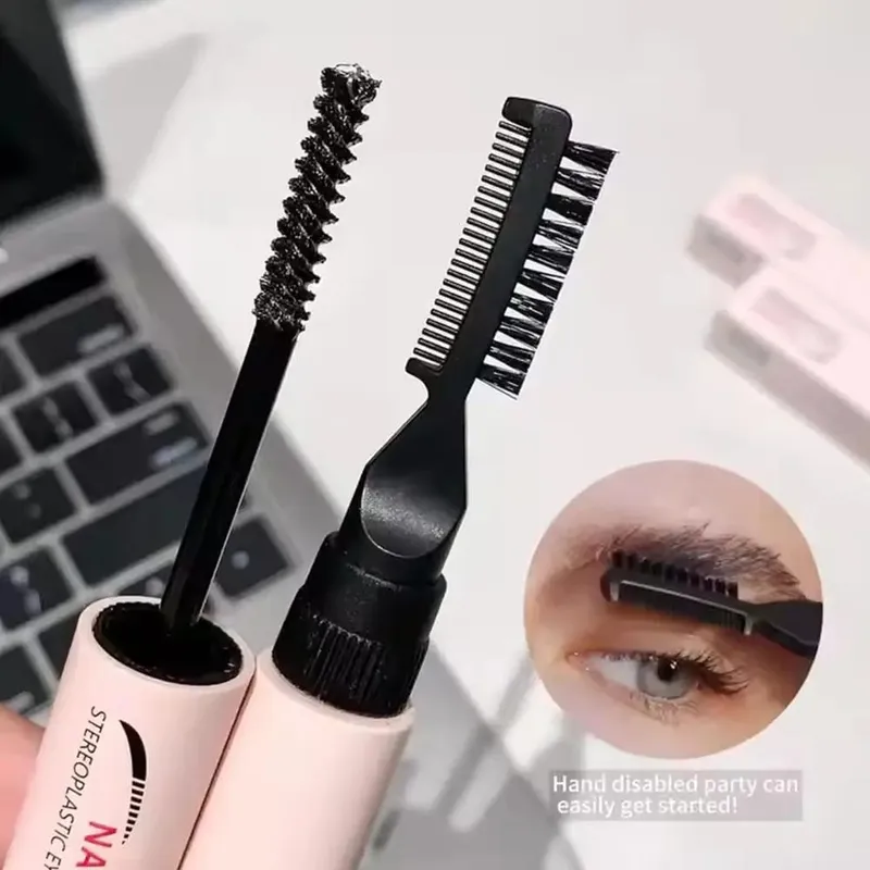 Double Head Eyebrow Gel Styling Liquid Fixed Gel Waterproof Sweat-proof Eyebrow Repair Makeup Gel For Eyebrows