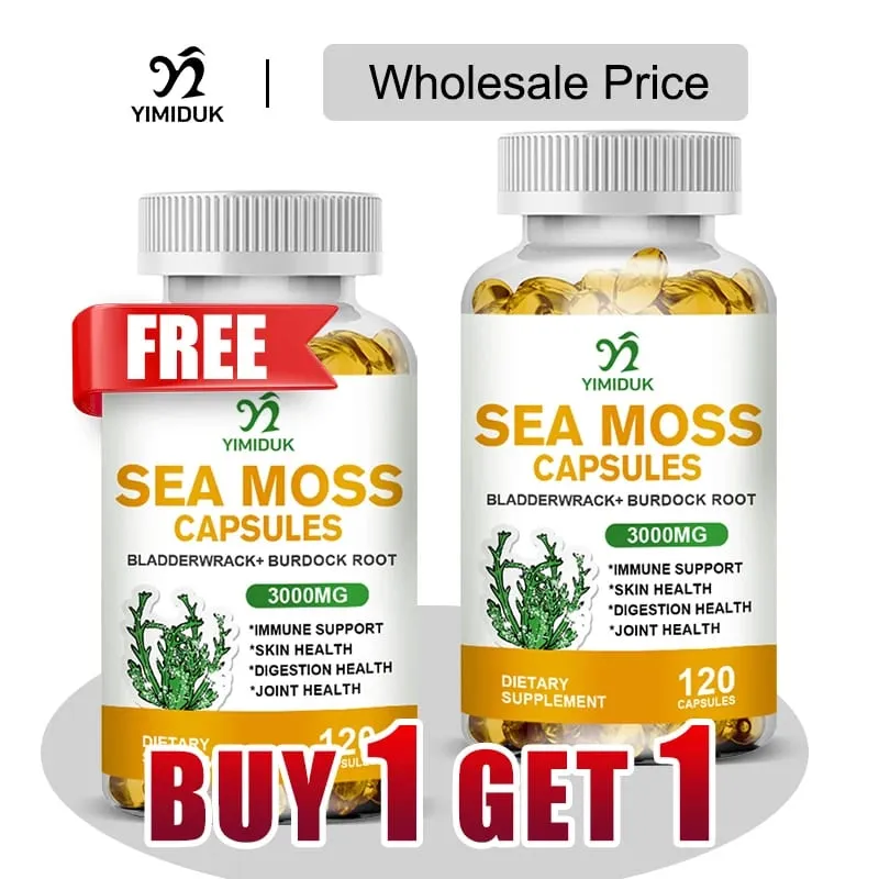 ¡Compre 1 y obtenga 1 gratis! Suplemento orgánico de musgo marino para la salud de la tiroides y la piel aumenta la inmunidad, la energía y la digestión Certificado GMP