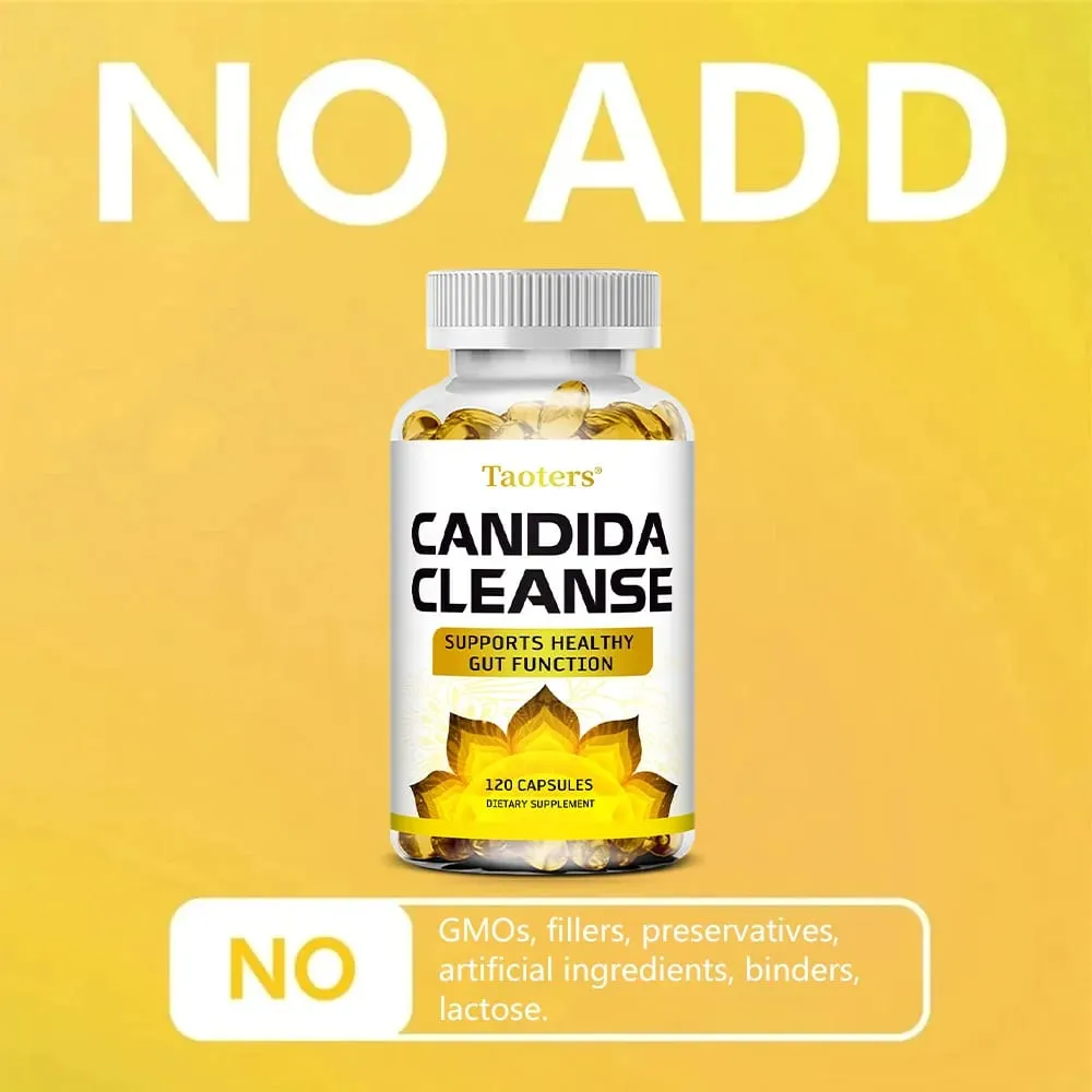 Candida Cleanse - Liver Cleansing Detoxifying Supports Intestinal Health Cleansing Colon Boosting Energy 120 Capsules