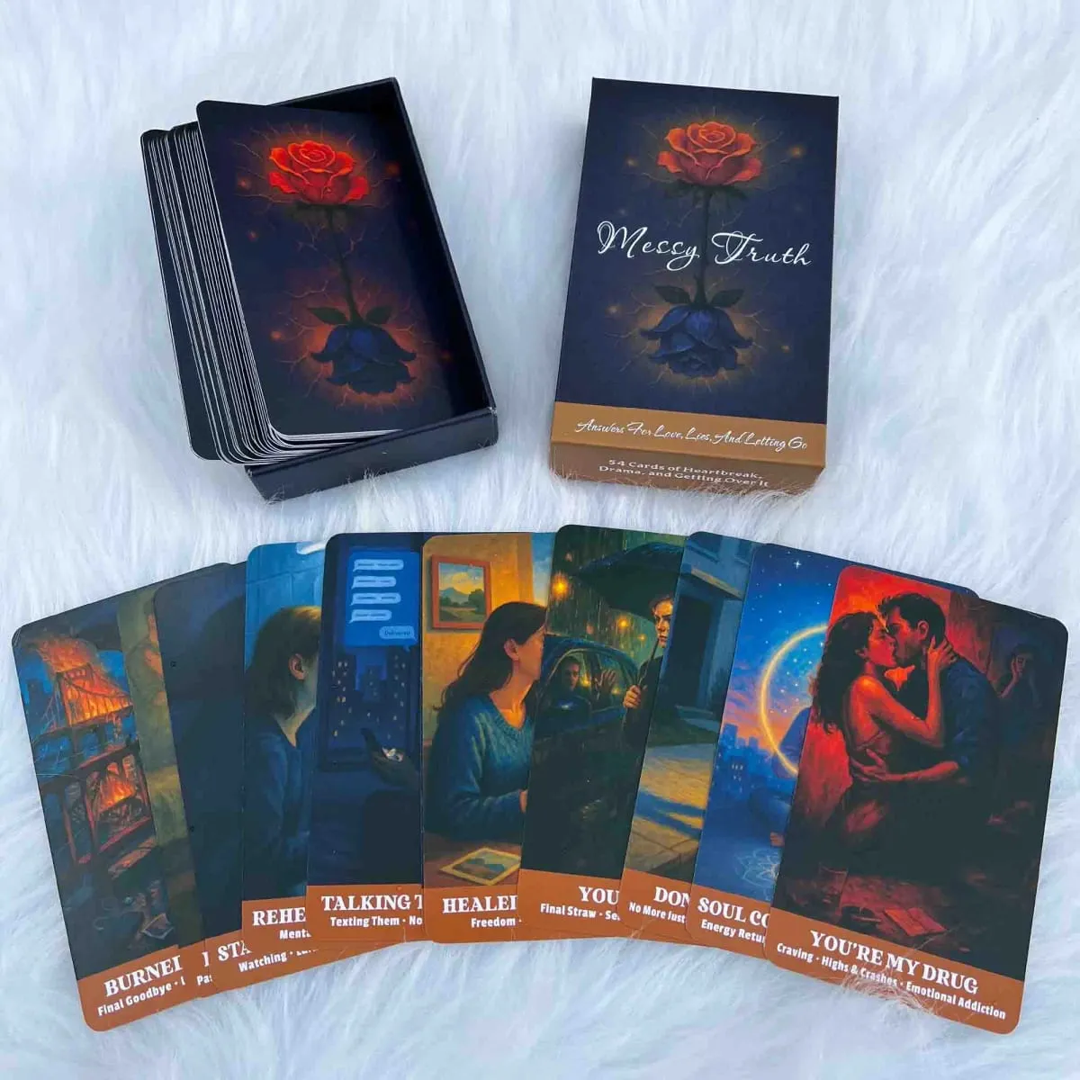 Messy Truth Card 54 Deck 13x8 Cm Tarot Divination Game for Ages 14+ Discover Your Path to Overcoming Challenges Card Games