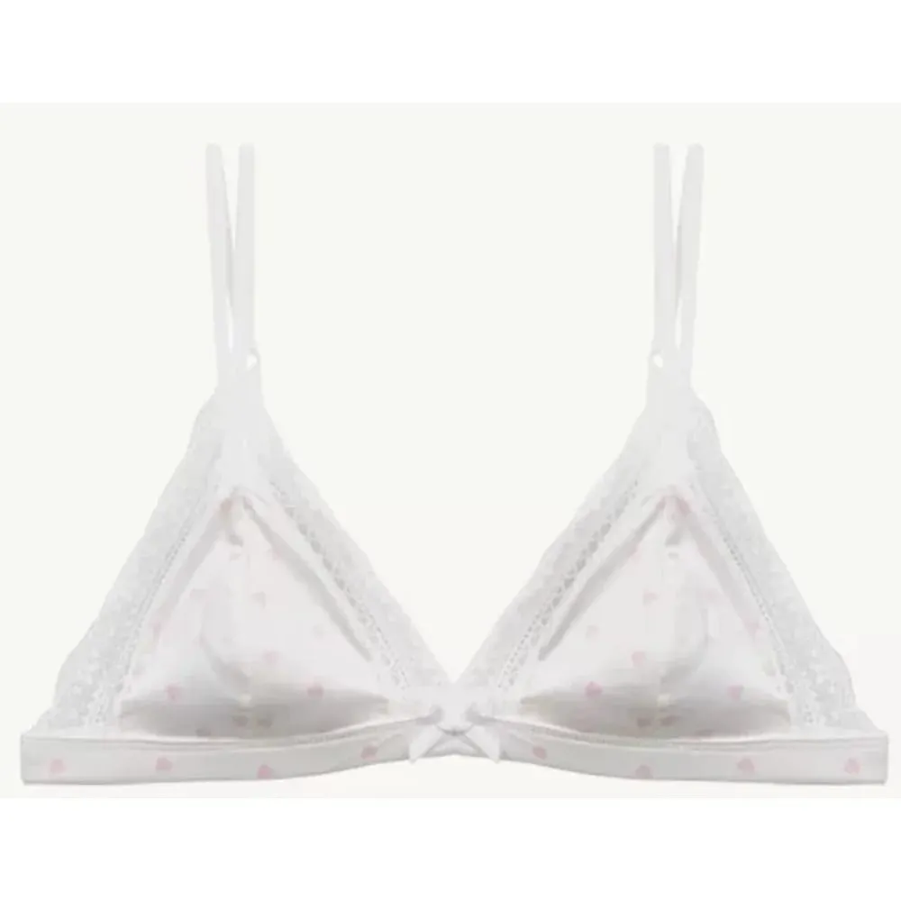 Sujetador triangular encaje satén estilo francés sin varillas transpirable realce lateral para busto pequeño lencería femenina — image 5