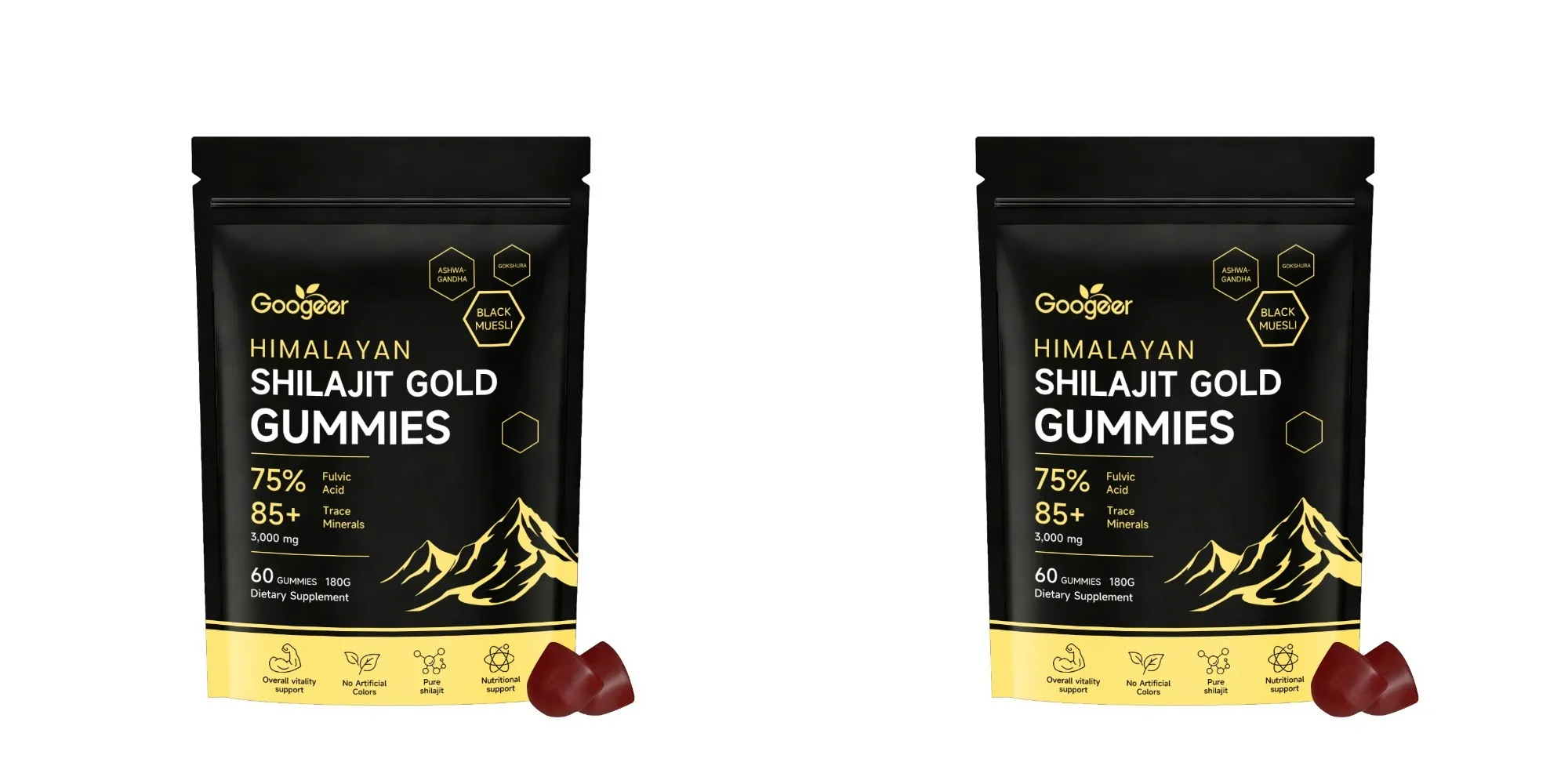 Himalaya Shilajit Gold 60 Gummies Minerals Formula understøtter energiboost og kropsvitalitet Naturligt ernæringsmæssigt kosttilskud