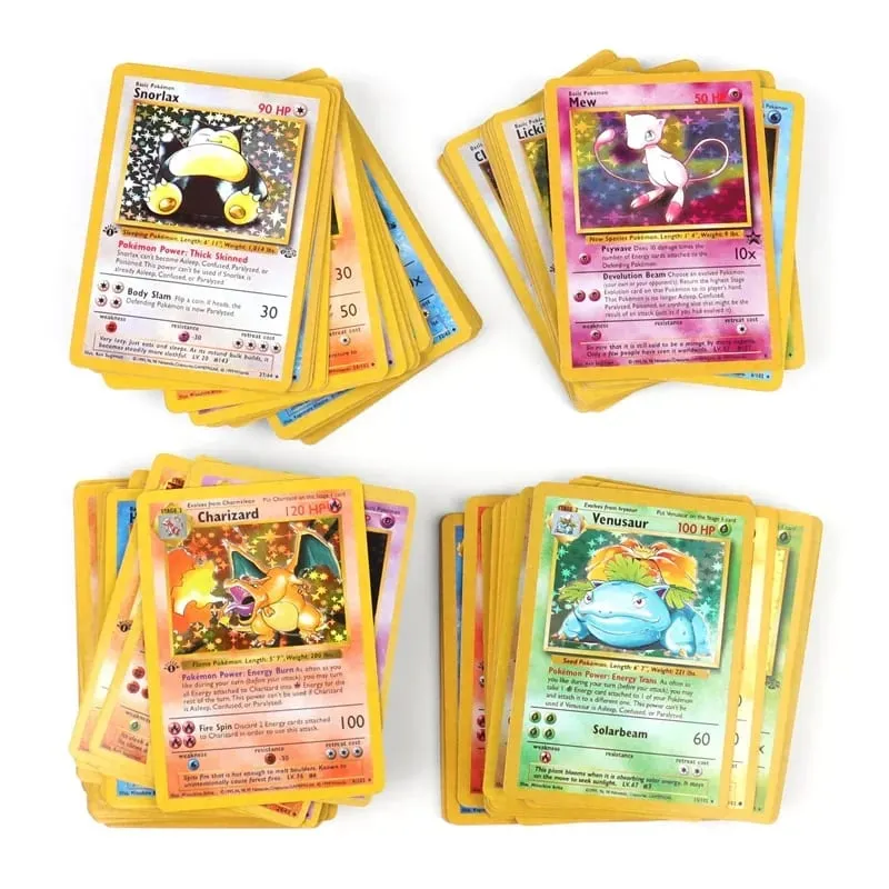 151Pcs/box 1996 First Generation Pokémon card Charizard Pikachu Mewtwo Blastoise Collecting card toys English version