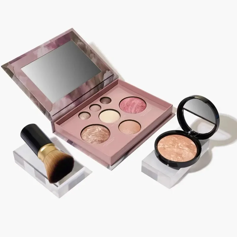 Tuscan Dreams Holiday Baked Starter Kit (4PC)-- Full Face Makeup Palette Foundation with Limited Edition Brushes