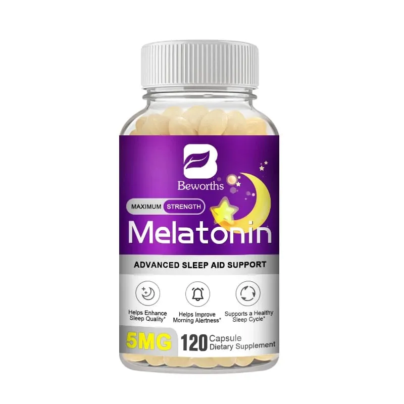 5MG Melatonin Capsules Sleep Better Prolong Sleep Time No Insomniac Improve Sleep Quality Help Sleep Deep Sleep