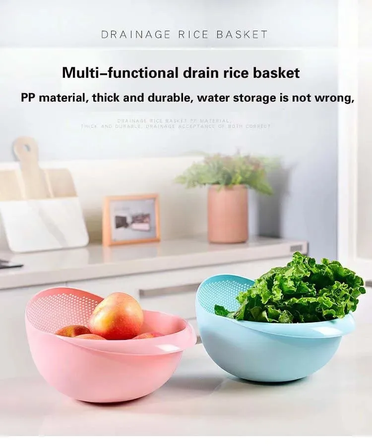 Rice Washing Filter Beans Strainer Basket Colander Plastic Sieve Fruit Vegetable Bowl Drainer Cleaning Tools Home Kitchen Tools
