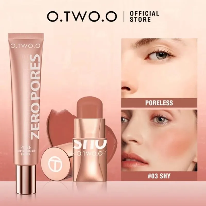 O.TWO.O 2pcs Makeup Set Multi Lipstick Blush Stick Face Primer Makeup Base Oil-Control Waterproof Lightweight Makeup for Women