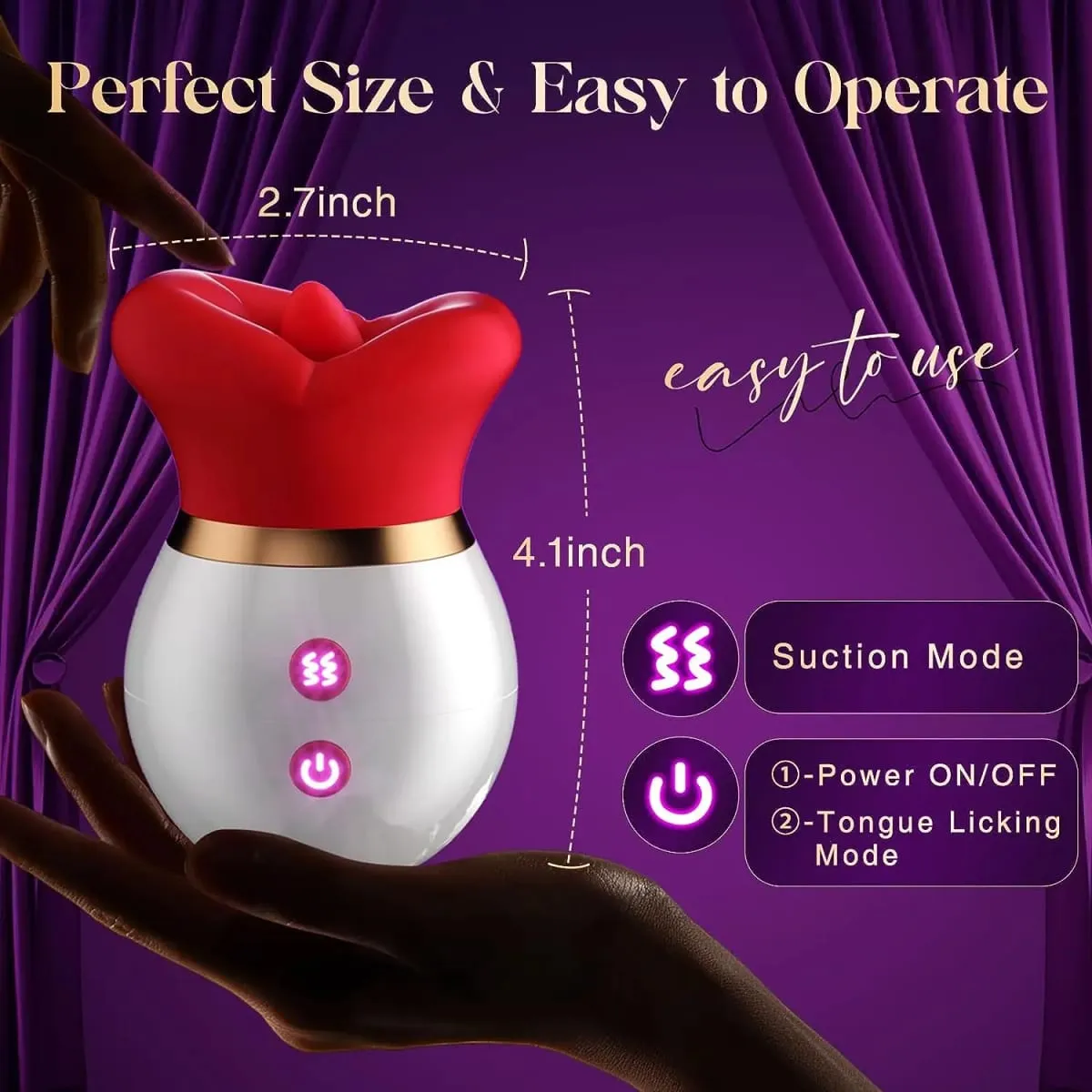 Sugande tunga Slickar Dildo Vibrator Klitoris Bröstvårta G-Spot Fitstimulator Vagina Anal Onani Vuxna Sexleksaker för Kvinna