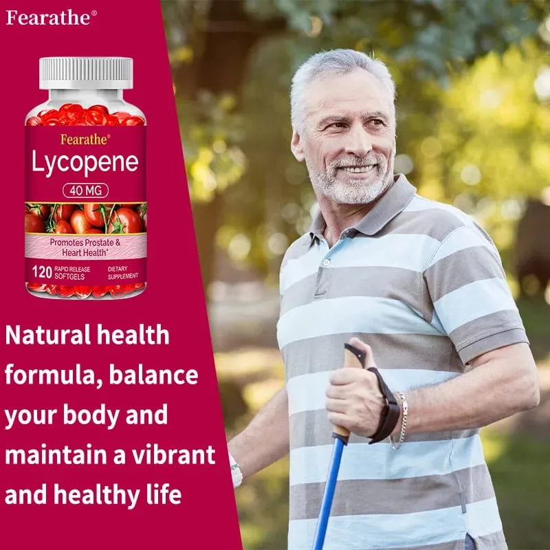 Premium Lycopene 40mg Dietary Supplement for Prostate Antioxidant Heart Skin & Immune Health Non-GMO 30/60/120 Softgels