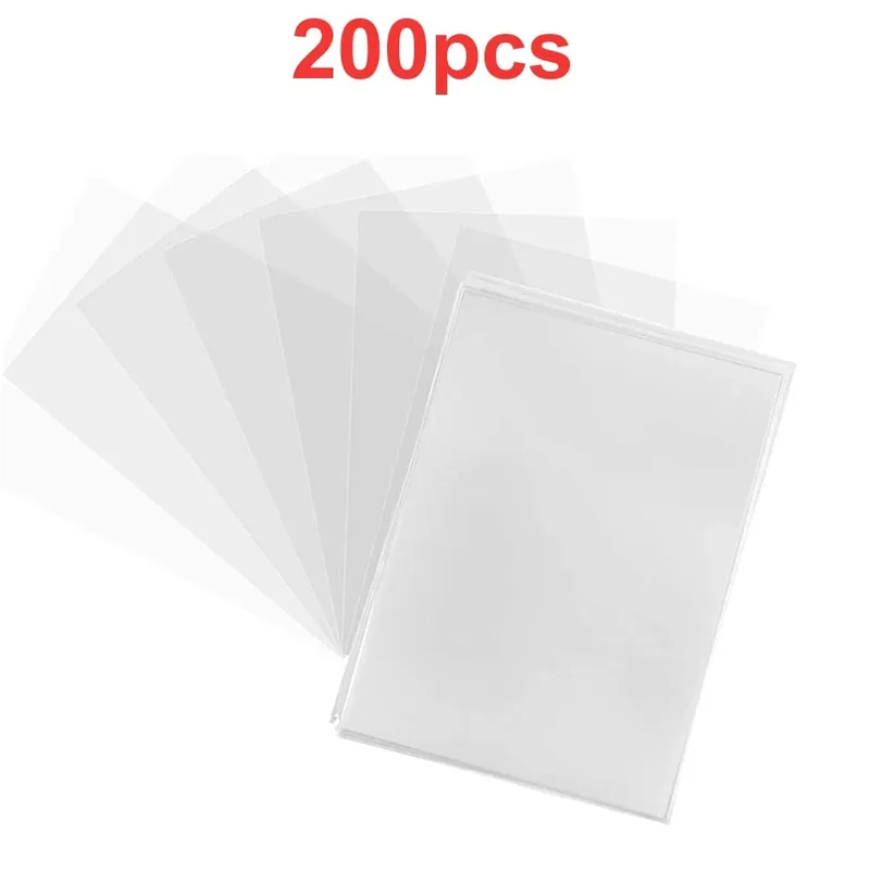 100Pcs Transparent Game Card Cover Clear Protector Sleeve Holder For Pokmones Board Game ID Trading Folder Photo Pouch Kit Toy