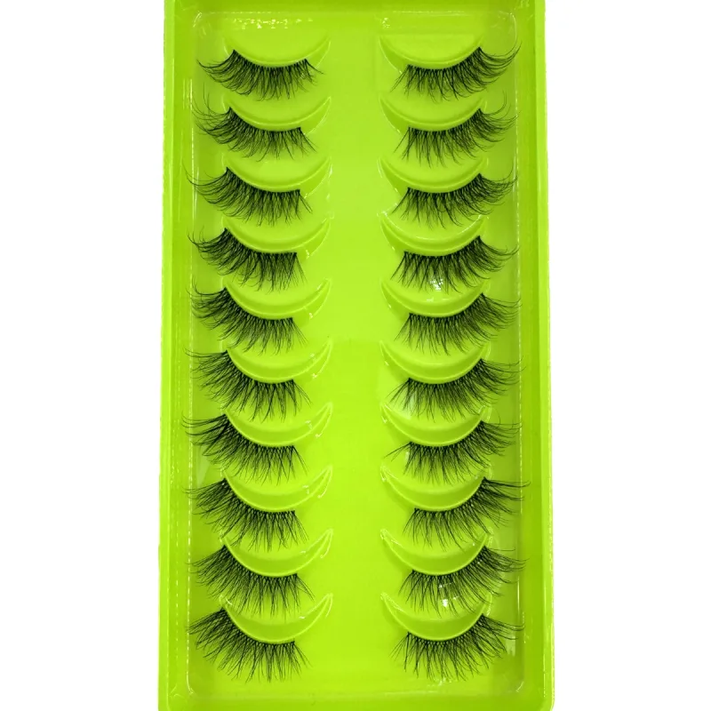 Black Eyelashes 10 Half Lashes Soft Natural Cat Eye Lashes Makeup Tool Extension Fluffy Faux Cils back-to-school season