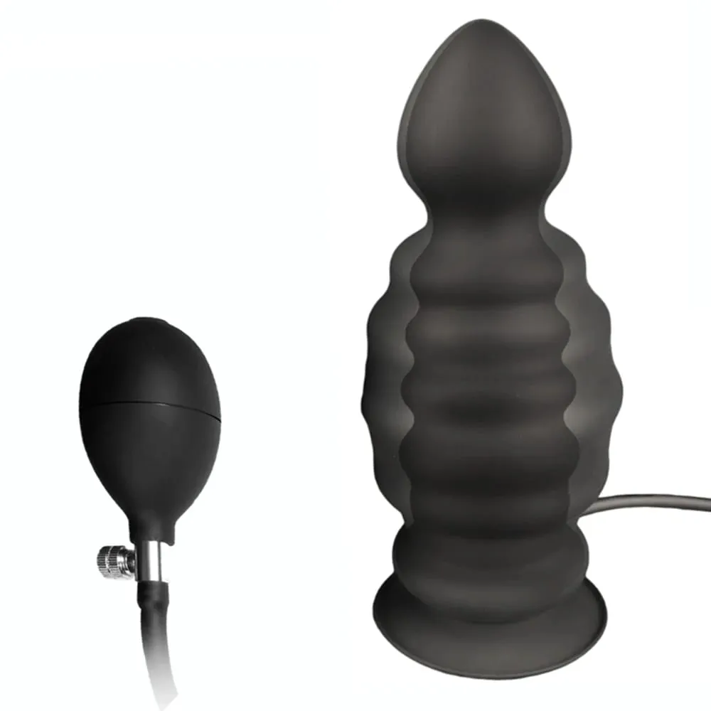 Huge Inflatable Anal Plug with Suction Cup Silicone Big Butt Plug Anus Expansion Stimulator Prostate Massage Anal Sex Toys — image 1