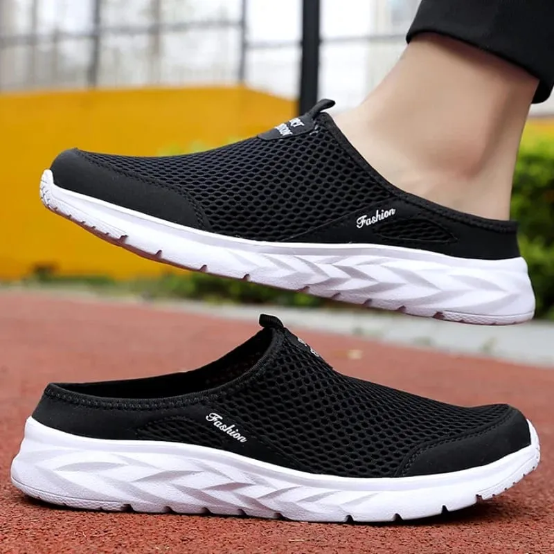 Hot Sale Men Half Slipper High Quality New Design Mesh Shoes Breathable Outdoor Sandals Comfortable Couples Walking Shoes