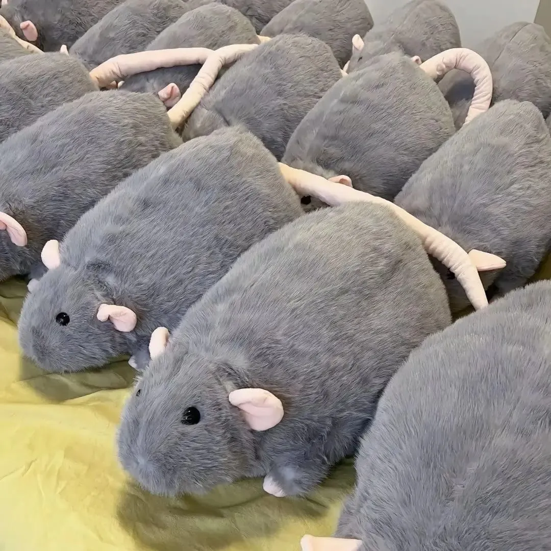 1Pcs Realistic Fancy Rat Plush Toy Stuffed Animal Doll Cute Funny Soft Pillow for Girls Birthday Gift 35/50/90cm Mouse Toy