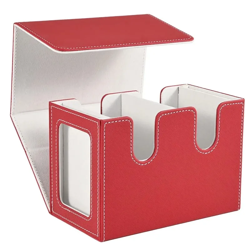 Deck Box with 2 Commander Display Double Deck Box for 140+ Single Sleeved Cards Fits for TCG CCG Magic Cards