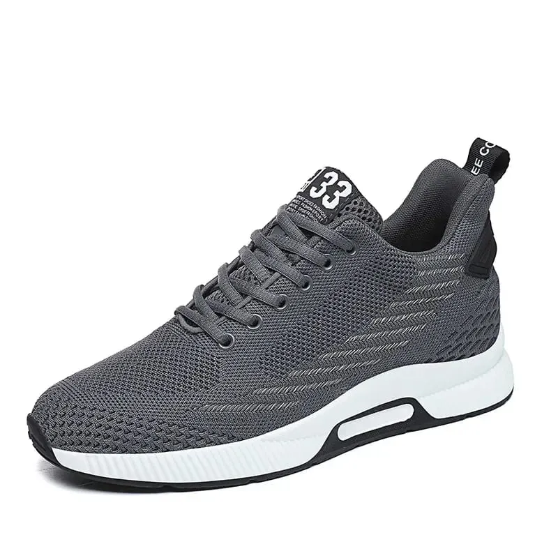 Men Sneakers Platform Casual Shoes Height Increase Insoles 8cm Elevator Shoes Outdoor Men Tennis Shoes Mesh Lace-up Running Shoe