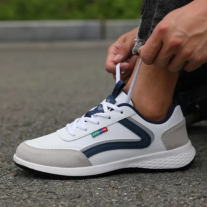 PU Læder Mænd Sko Sneakers Sommer Mode Åndbar Italiensk Løbesko Italiensk Åndbar Fritid Herre Casual Sneakers