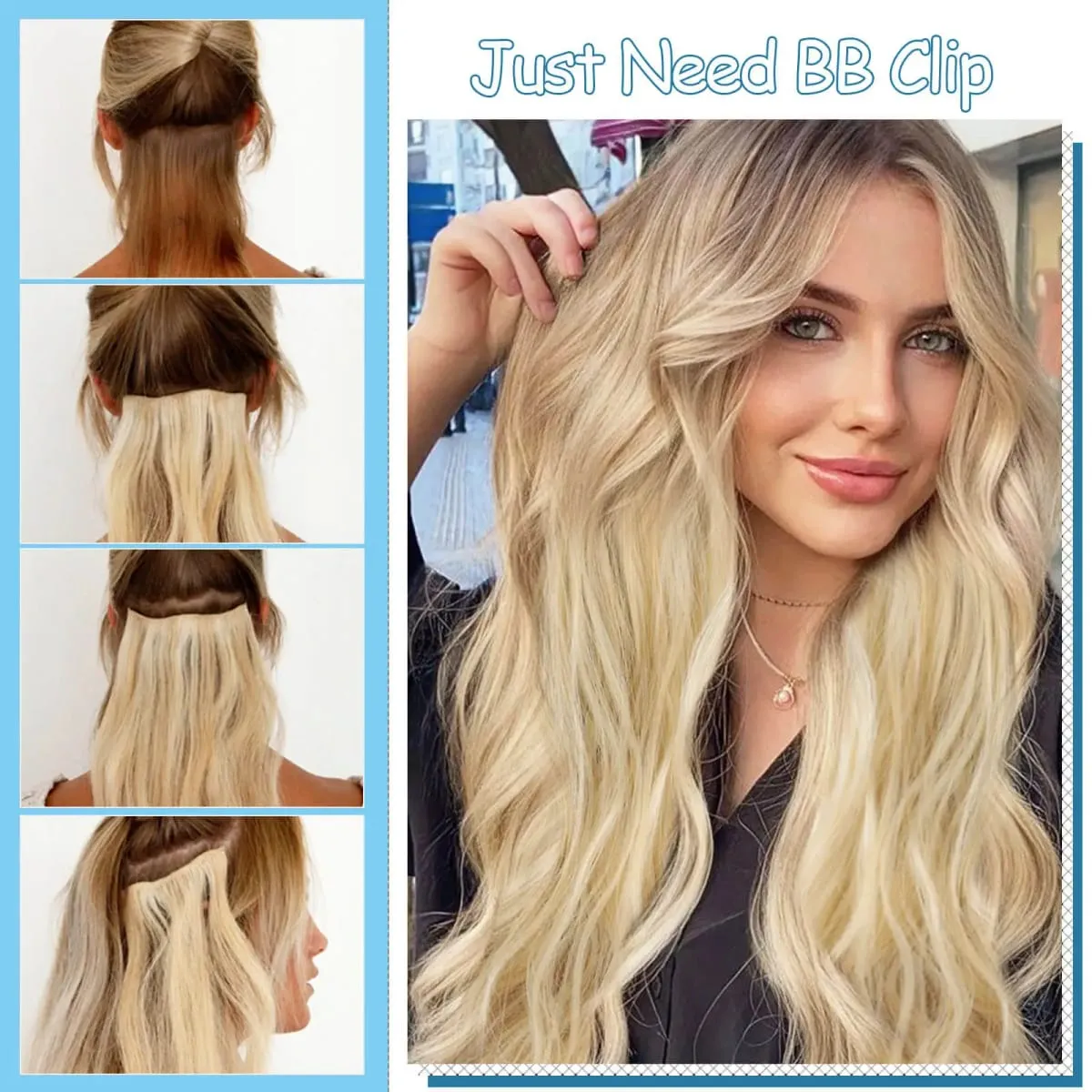 Synthetic Long Wavy Clip In Hair Extensions 20" Thick Hairpiece 6pcs/set For Women Brown Blonde Black Natural Fake Fiber Hair