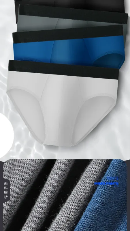 Intimo in cotone da uomo, slip estivi in ​​cotone sottile da uomo, pantaloni sexy a vita bassa, pantaloncini taglie forti da ragazzo