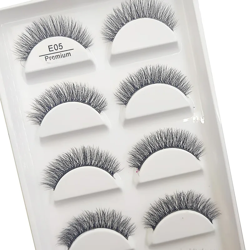 Transparent 3D Mink Eyelashes Natural Clear False Eye Lashes Soft Invisible Eyelash Wispy Makeup Faux Cils H13 X08 5 Pairs