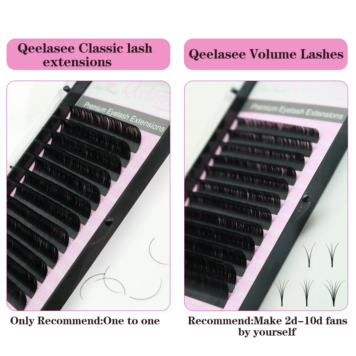 Qeelasee Professional Mink Individual False Eyelash Extensions Maquiagem Cilios Volume Fan Eye Lashes Wholesale Supplies — image 7