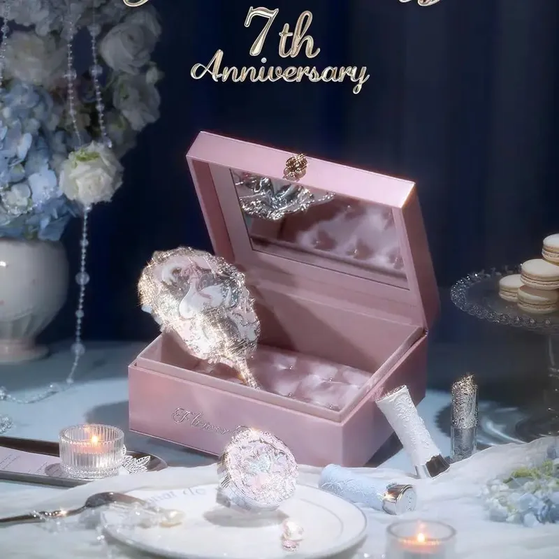 Flowers Know 7th Anniversary Makeup Storage Box Cosmetics Iron Box