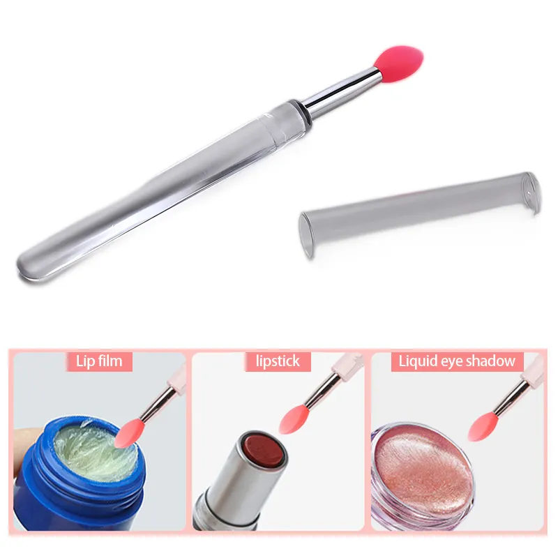 Silicone Lip Brush With Cover Soft Multifunctional Lip Mask Applicator Lipstick Lipgloss Portable Travel Makeup Brushes Reusable