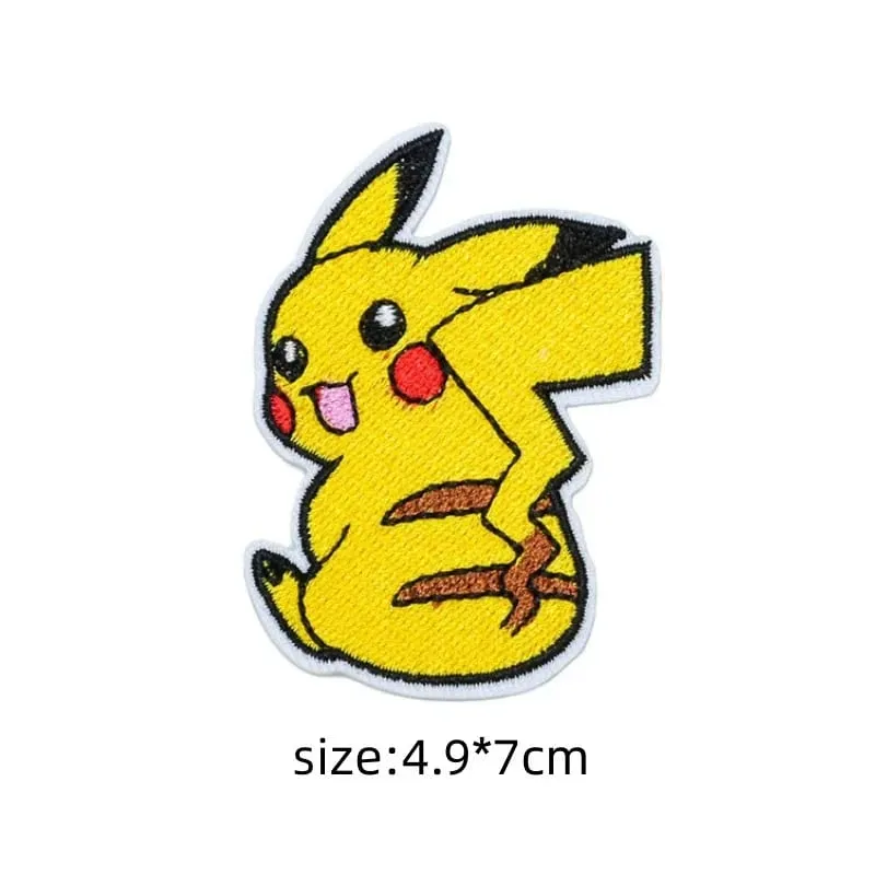 30 Style Cloth Patch Pikachu Charizard Clothes Stickers Sew on Embroidery Patches Applique Iron on Clothing Cartoon DIY Garment