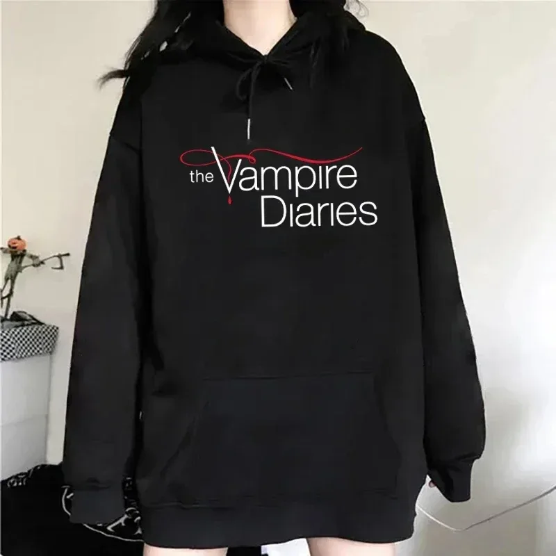 2026 Nuovo The Vampire Diaries Stampa Felpa con cappuccio Donna Uomo Casual Magliette e camicette Autunno E Inverno Felpe Manica Lunga Harajuku Pullover