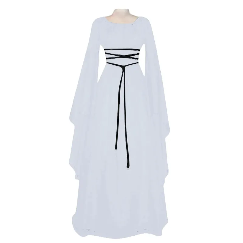 Women Dresses Vintage Medieval Cosplay Costume Ghost Witch Vampire Gothic Dress Halloween Christmas Masquerade Party Dress