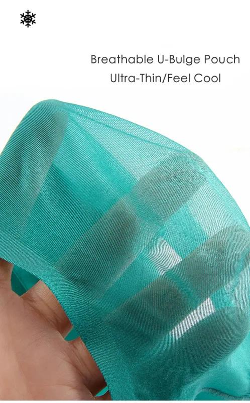 Mens ICE Silk Seamless ชุดชั้นในบางเฉียบโปร่งใสแห้งเร็วเซ็กซี่กระเป๋ากางเกงชายไม่มีรอยต่อกางเกง Breathable Underpants