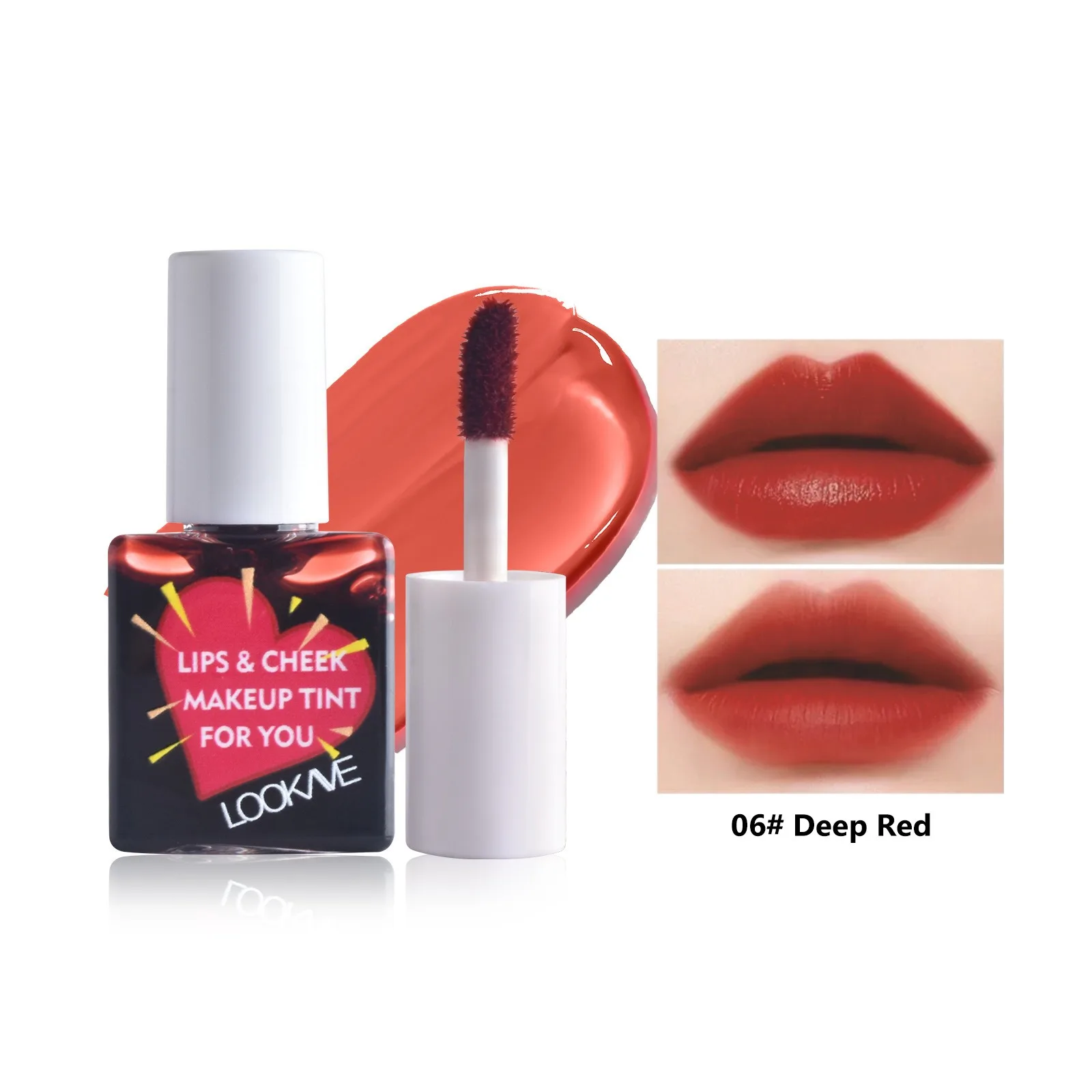 Lip Cheek Water Tint Matte Lip Stain Moisturizing Fruit Liquid Lipstick Blush 6Color Lip Gloss Long Lasting Waterproof Cosmetics