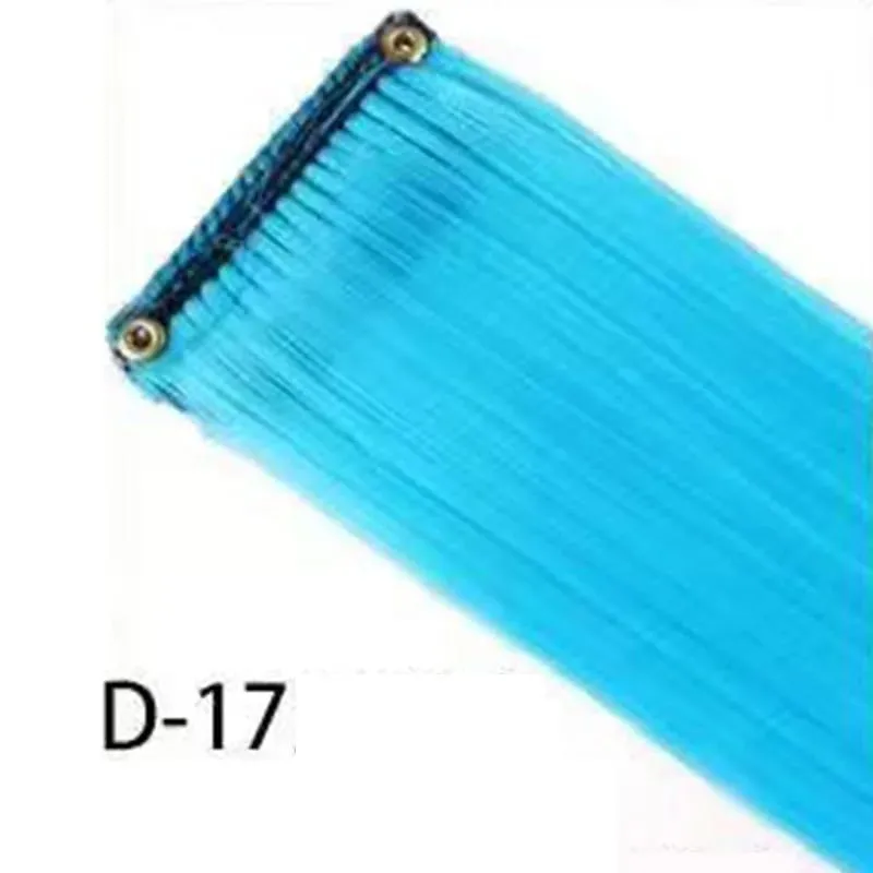 Synthetic 10Pcs colorful Hair Extensions Clip in Colored Party Highlights Extension for Kids Girls Long Straight Hairpiece
