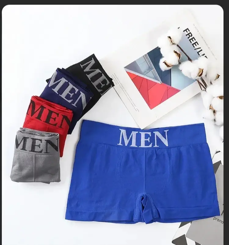3 Pcs/Lot Panti ng Panlalaking Panloob na Kasuotang Panloob Boxers Breathable Man Boxer Solid na Pantalon Kumportableng Panlalaking Brand na Shorts Itim na Asul na Panloob