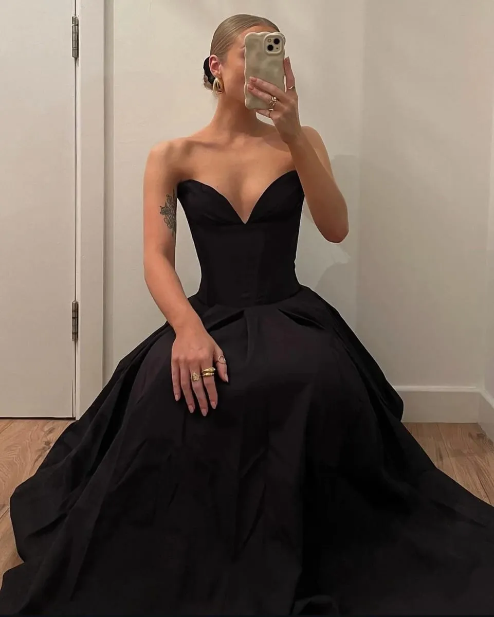 Suninheart Black Elegant Wedding Events Dress Sexy Strapless Corset Dress Midi Christmas Party Dresses for Women Clothing 2023