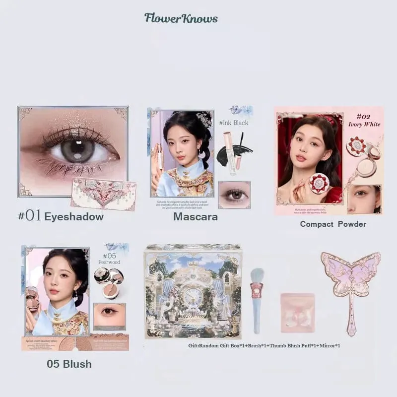 Flowerknows Butterfly Cloud Collar Collection Gift Set Makeup Kit Blush Lipstick Eyeshadow Palette All In One Box For Women — image 3