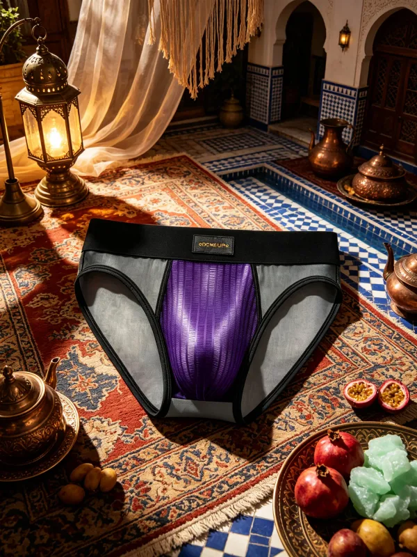Herren Slips Patchwork Sheer Mesh Vertikale Streifen Glanz Beutel Niedrige Taille Breiten Elastischen Bund Atmungsaktive Männliche Unterwäsche DP923