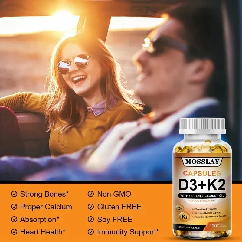 Vitamin K2 and D3 Supplement Premium Formula (30/60/120 Capsules)