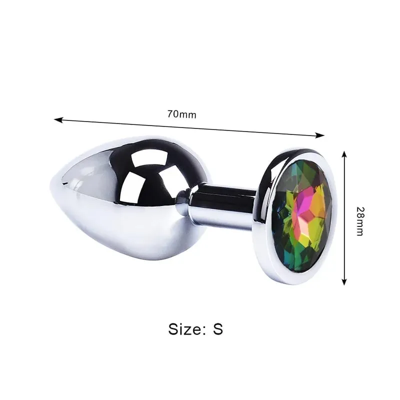 Stainless Steel Anal Plug Butt Plug With Jewelry Colorful Crystal Anus Plug Adults Sex Toys for Men Women Gay Adult Game Sex Toy