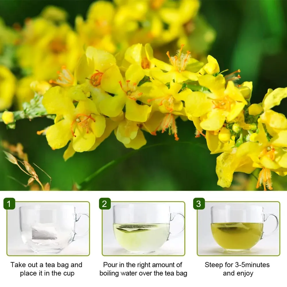 Organic Mullein Leaf Extract For Lung Cleansing & Liver Detoxification Lug Clears Respiratory Relieve Cough Supplement