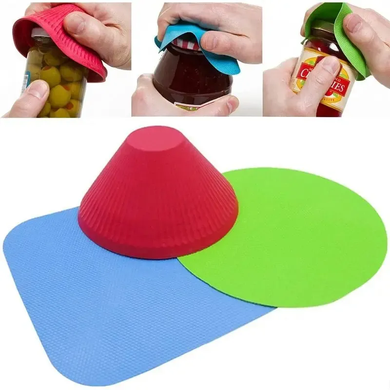 1pc Silicone Jar Opener Pad! Multicolor Reusable Grip Aid for Seniors – Easy Kitchen Tool & Gift Idea — image 1